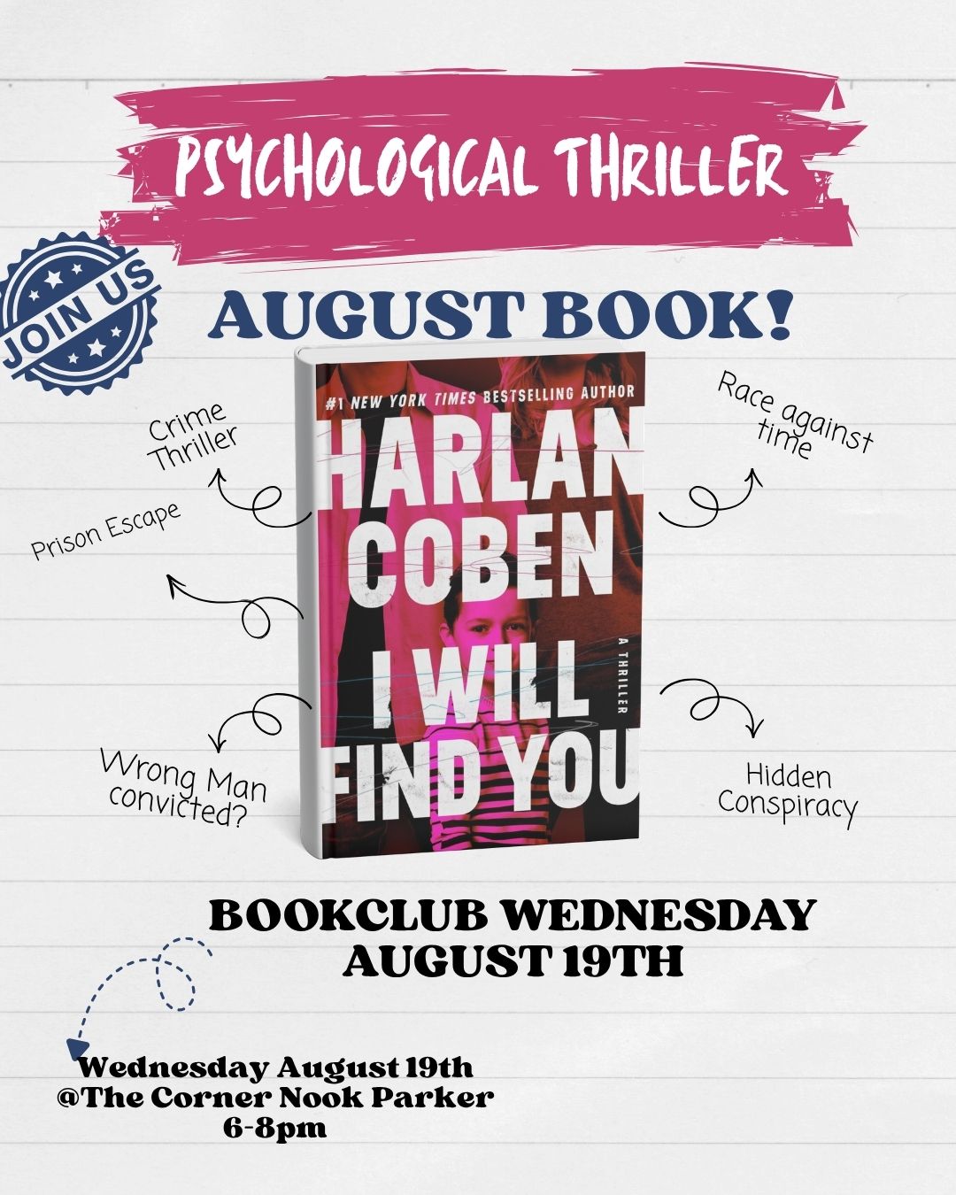 August Psychological Thriller Bookclub
