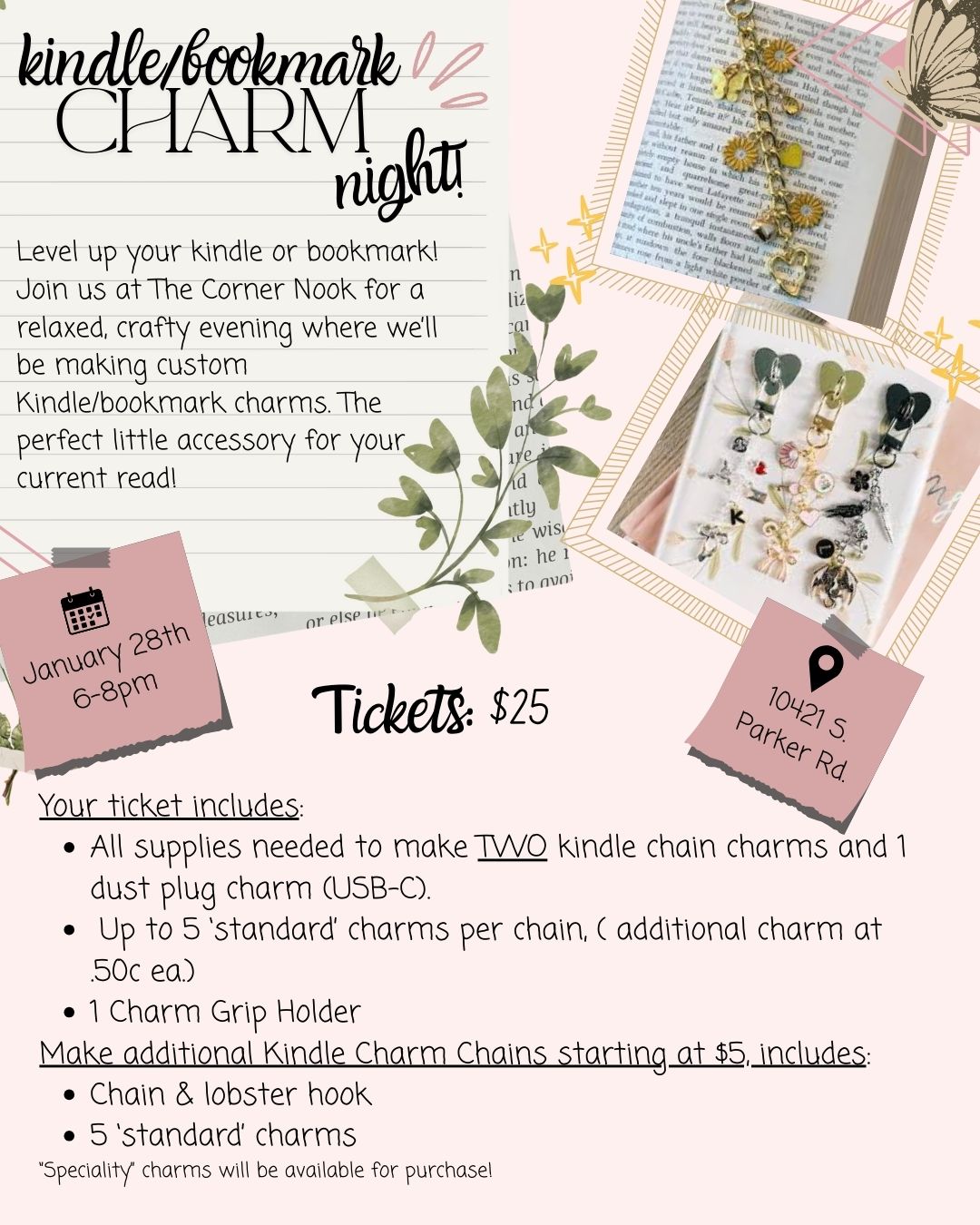 1.28.26 Kindle/Bookmark Charm Evening