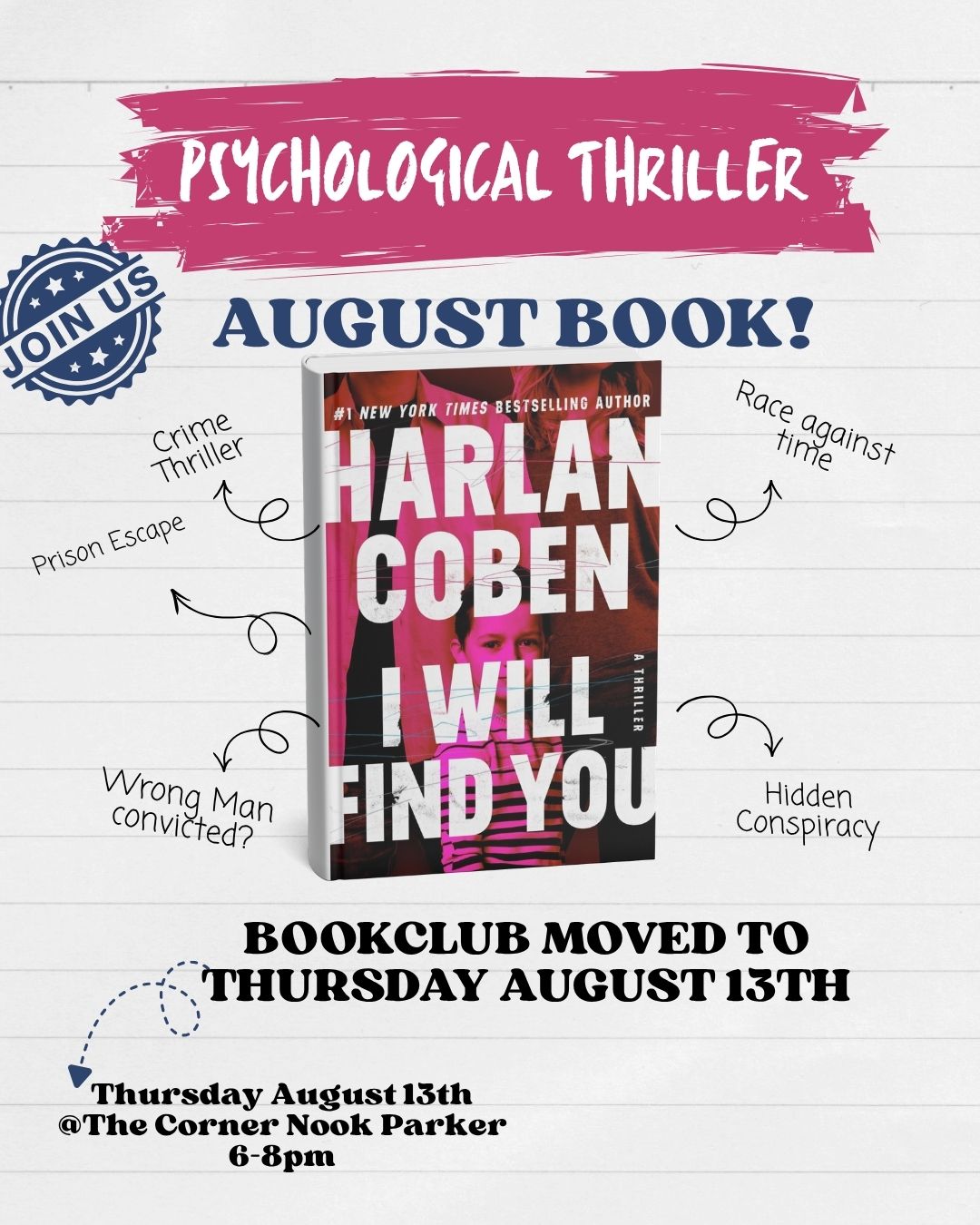 August Psychological Thriller Bookclub