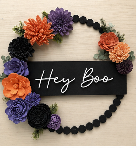 Fall Beaded Wreath with Sola Flowers