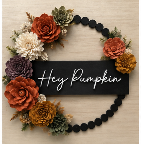 Fall Beaded Wreath with Sola Flowers